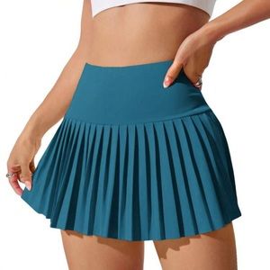 SHEIN Tennis Skirt w/Shorts Skort Wide Waistband Pleated Sports Pocket